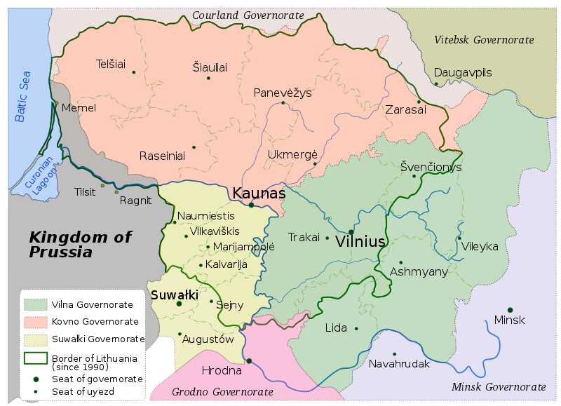 administrative-divisions-of-russian-empire-lithuania